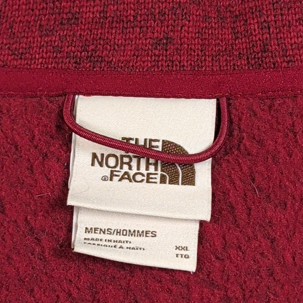 The North Face Gordon Lyons Full Zip Fleece Jacket Mens XXL Red Heather Sweater